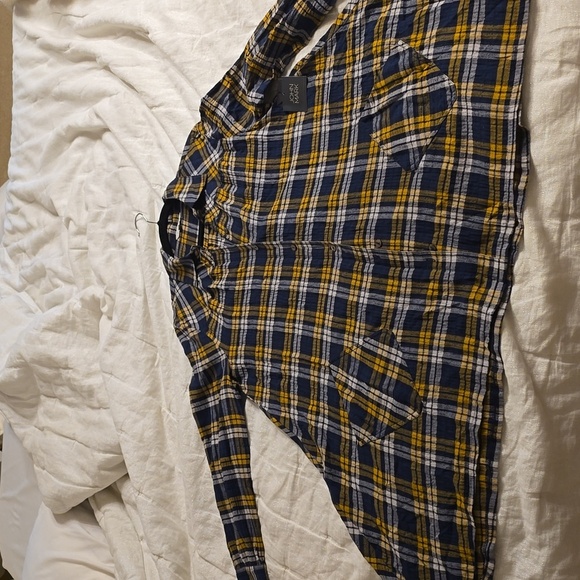 Jonh Mark Plaid Long Sleeve Shirt Dress - Picture 13 of 14